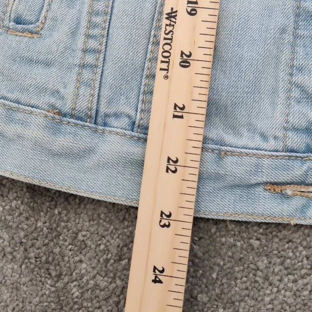 BLUENOTES boyfriend fit light blue embroidered denim jacket oversized XS - Picture 5 of 10